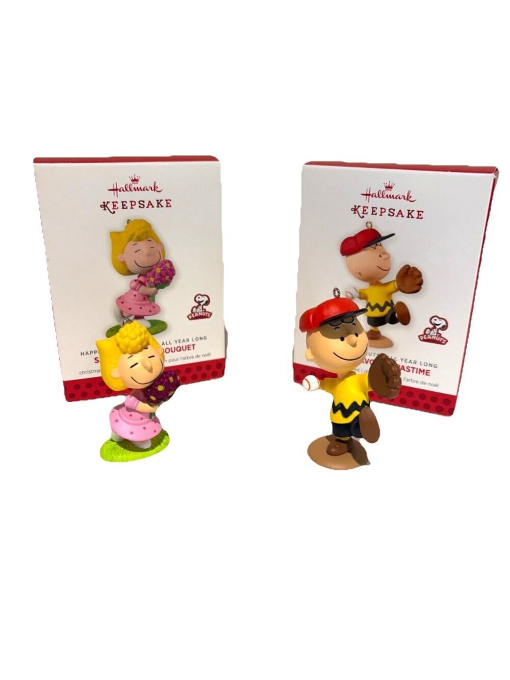 Peanuts Gang Hallmark Ornaments Sally's Spring Bouquet Charlies Favorite Pastime